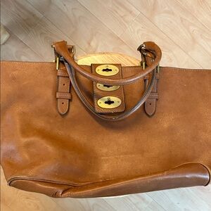 Burberry Tan Leather Tote Bag